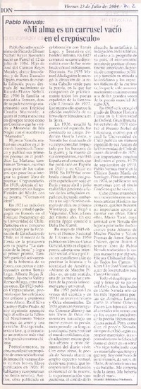 Pablo Neruda: "Mi alma es un carrusel vacío en el crepúsculo"