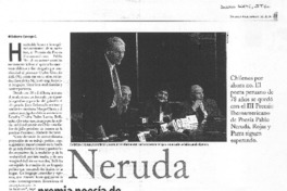 Nerruda premia poesía de Carlos Germán Belli. Nerruda premia poesía de Carlos Germán Belli.