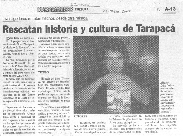 Rescatan historia y cultura de Tarapacá