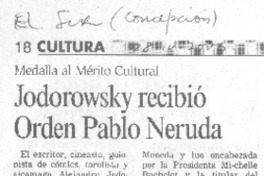 Jodorowsky recibió Orden Pablo Neruda Jodorowsky recibió Orden Pablo Neruda