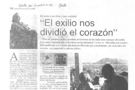 "El Exilio nos dividió el corazón" "El Exilio nos dividió el corazón"