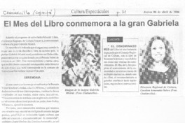 El Mes del Libro conmemora a la gran Gabriela El Mes del Libro conmemora a la gran Gabriela