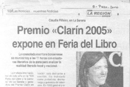 Premio "Clarin 2005" expone en Feria del Libro Premio "Clarin 2005" expone en Feria del Libro