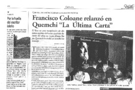 Francisco Coloane relanzó en Quemchi "La Última Carta" Francisco Coloane relanzó en Quemchi "La Última Carta"