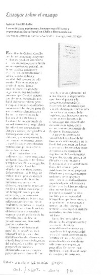 Ensayar sobre el ensayo