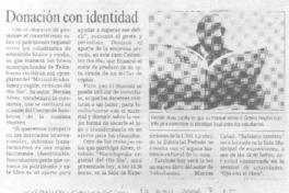 Donación con identidad Donación con identidad