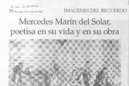 Mercedes Marín del Solar, poetisa ensu vida y en su obra. Mercedes Marín del Solar, poetisa ensu vida y en su obra.