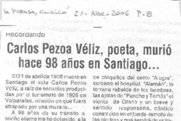 Carlos Pezoa Véliz, poeta, murió hace 98 años en Santiago... Carlos Pezoa Véliz, poeta, murió hace 98 años en Santiago...