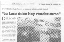 "La Loce debe hoy readecuarse" "La Loce debe hoy readecuarse"