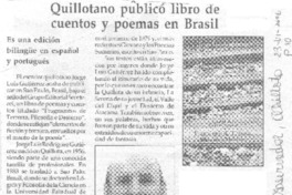 Quillotano publicó libro de cuentos y poemas en Brasil Quillotano publicó libro de cuentos y poemas en Brasil