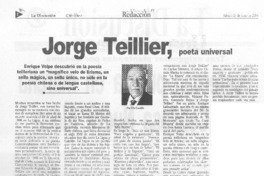 Jorge Teillier, poeta universal Jorge Teillier, poeta universal
