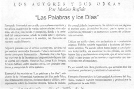 Las palabras y los días Las palabras y los días