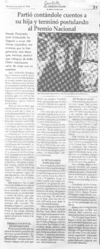 Partió contándole cuentos a su hija y termimó postulando al Premio Nacional