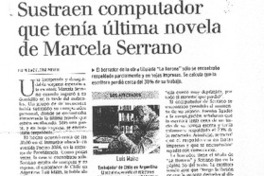 Sustraen computador que tenía última novela de Marcela Serrano Sustraen computador que tenía última novela de Marcela Serrano