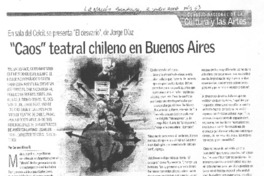 "Caos" teatral chileno en Buenos Aires "Caos" teatral chileno en Buenos Aires