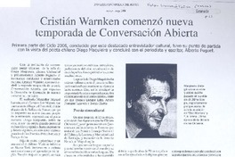 Cristián Warnken comenzó nueva temporada de Conversación Abierta Cristián Warnken comenzó nueva temporada de Conversación Abierta