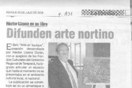 Héctor Lizana en su libro difunden arte nortino