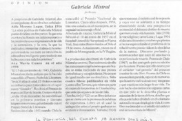 Gabriela Mistral Gabriela Mistral