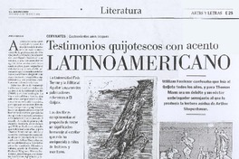 Testimonios quijotescos con acento latinoamericano. Testimonios quijotescos con acento latinoamericano.
