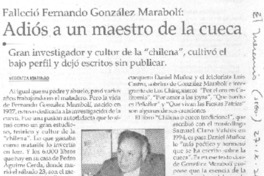 Adiós a un maestro de la cueca. Adiós a un maestro de la cueca.