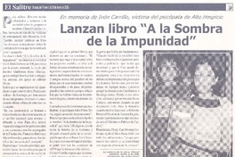 En memoria de Ivón Carrillo, víctima del psicópata de Alto Hospicio lanzan libro "A la sombra de la impunidad" En memoria de Ivón Carrillo, víctima del psicópata de Alto Hospicio lanzan libro "A la sombra de la impunidad"