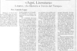 "Aquí, literatura" Linares, "Su historia a través del tiempo" "Aquí, literatura" Linares, "Su historia a través del tiempo"
