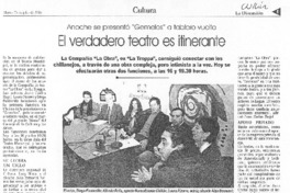 El Verdadero teatro es itinerante El Verdadero teatro es itinerante