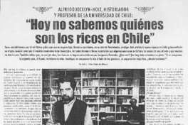 "Hoy no sabemos quiénes son los ricos en Chile" (entrevista) "Hoy no sabemos quiénes son los ricos en Chile" (entrevista)