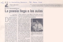 Con "transparencias" la poesía llega a las aulas Con "transparencias" la poesía llega a las aulas