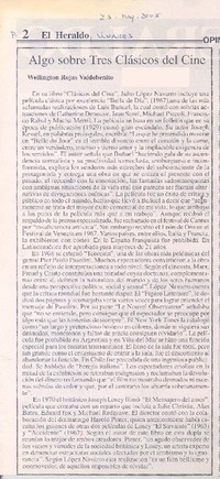 Algo sobre tres clásicos del cine