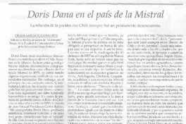 Doris Dana en el país de la Mistral Doris Dana en el país de la Mistral