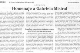 Homenaje a Gabriela Mistral