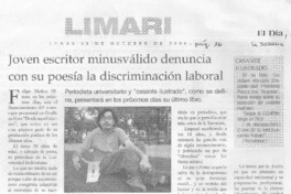 Joven escritor minusválido denuncia con su poesía la discriminación laboral