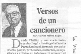 Versos de un cancionero Versos de un cancionero
