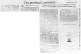 Una poesía sin adornos Una poesía sin adornos