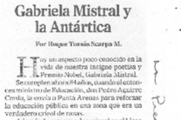 Gabriela Mistral y la Antártica Gabriela Mistral y la Antártica
