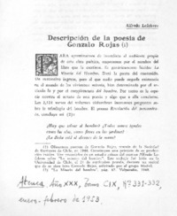 Descripción de la poesía de Gonzalo Rojas