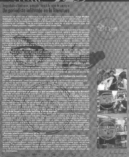 Un periodista infiltrado en la literatura (entrevista) Un periodista infiltrado en la literatura (entrevista)