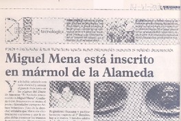 Miguel Mena está inscrito en mármol de la Alameda