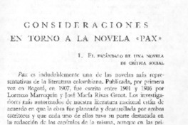 Consideraciones en torno a la novela "Pax" Consideraciones en torno a la novela "Pax"