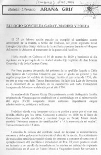 Eulogio Goycolea Garay, marino y poeta