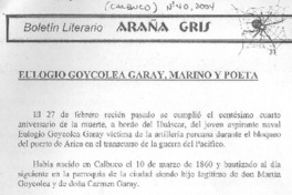 Eulogio Goycolea Garay, marino y poeta