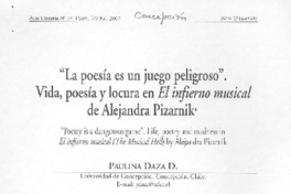 La poesía es un juego peligroso La poesía es un juego peligroso