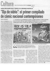 "Ojo de vidrio": el primer compilado de cómic nacional contemporáneo