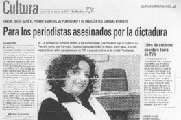 Para los periodistas asesinados por la dictadura Para los periodistas asesinados por la dictadura