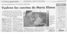 Vuelven los cuentos de María Eliana Vuelven los cuentos de María Eliana