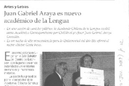 Juan Gabriel Araya es nuevo académico de la lengua Juan Gabriel Araya es nuevo académico de la lengua