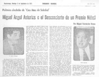Miguel Angel Asturias o el desconcierto de un Premio Nobel