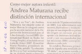Andrea Maturana recibe distinción internacional Andrea Maturana recibe distinción internacional