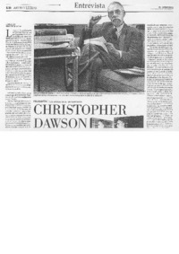 Christopher Dawson como filósofo de la historia (entrevista) Christopher Dawson como filósofo de la historia (entrevista)